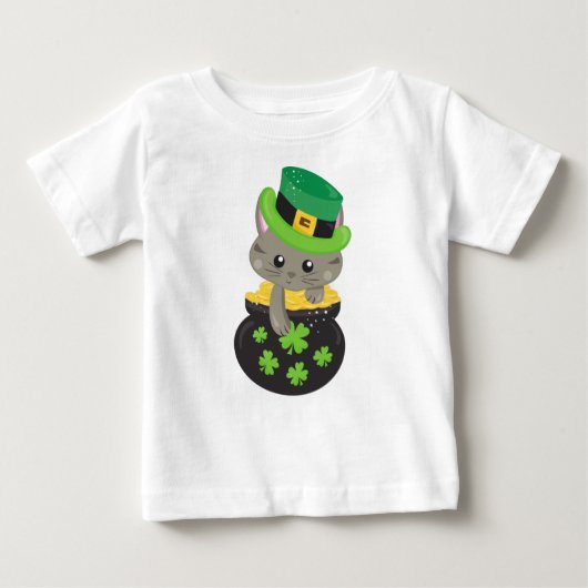 Sint Patrick's Day Cat, Clovers, Pot of Gold (Voorkant)