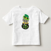 Sint Patrick's Day Cat, Clovers, Pot of Gold Kinder Shirts (Voorkant)