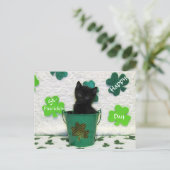 Sint Patrick's Day Cat/Kitten Briefkaart (Staand voorkant)