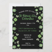Sint Patrick's Day Celebration Black Shamrock Clov Kaart (Voorkant)