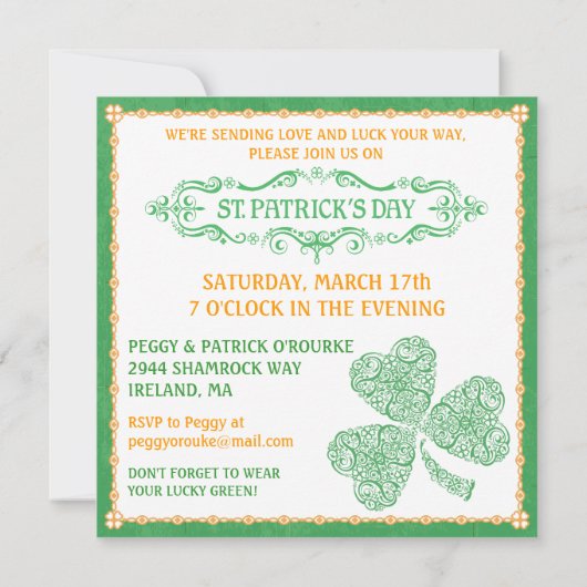 Sint-Patrick's Day Celebration Invitation Kaart (Achterkant)