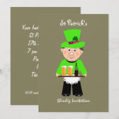Sint-Patrick's Day Celebration Party Kaart (Voorkant / Achterkant)