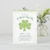 Sint Patrick's Day Celebration Shamrock Invite Kaart (Staand voorkant)