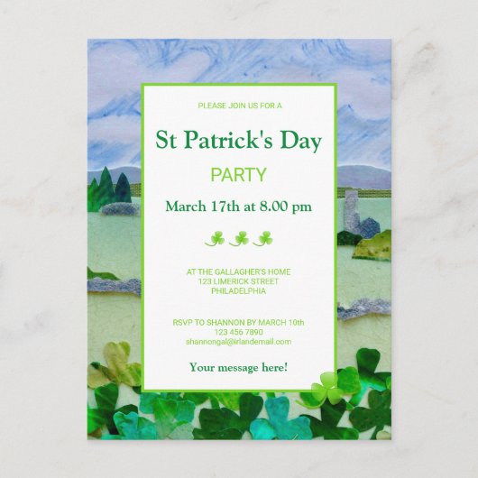 Sint Patrick's Day Celebration Uitnodiging Briefkaart (Voorkant)