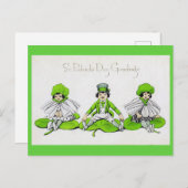 Sint Patrick's Day Children, Vintage Briefkaart (Voorkant / Achterkant)