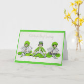 Sint Patrick's Day Children, Vintage Kaart (Gele Bloem)
