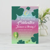 Sint-Patricks Day Clebration Shamrock Glitter Kaart (Staand voorkant)
