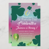 Sint-Patricks Day Clebration Shamrock Glitter Kaart (Voorkant / Achterkant)