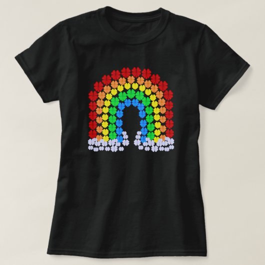 Sint Patrick's Day Clover Rainbow  kleurrijk T-shirt (Design voorkant)