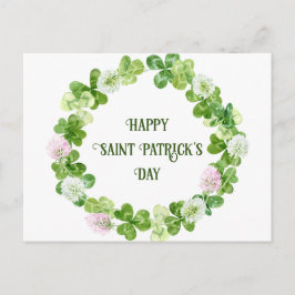 Sint Patricks Day Clover-Waterverf Wreath Briefkaart