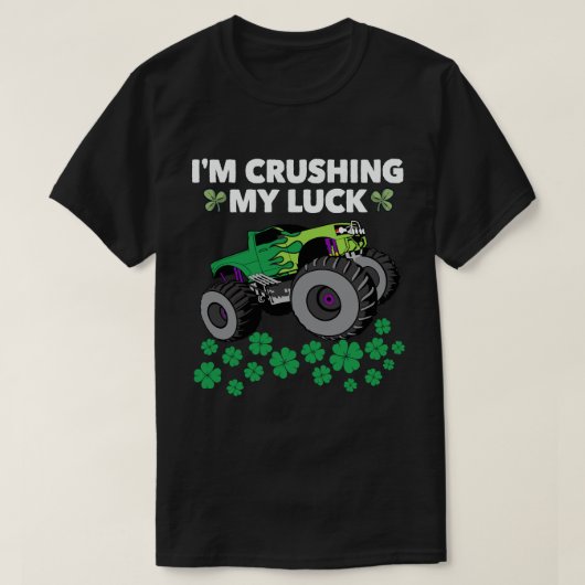 Sint Patricks Day Crushing My Luck T Rex Truck Kin T-shirt (Design voorkant)