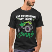 Sint Patricks Day Crushing My Luck T Rex Truck Kin T-shirt (Voorkant)