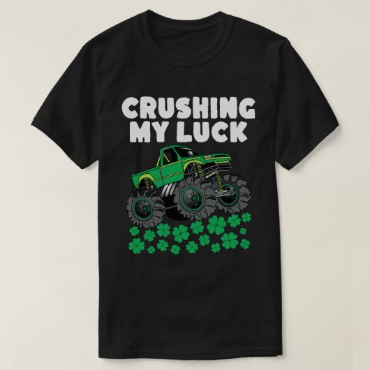 Sint Patricks Day Crushing My Luck T Rex Truck Kin T-shirt (Design voorkant)