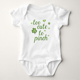 Sint Patricks Day Cute Green To Cute to Pinch Boys Romper
