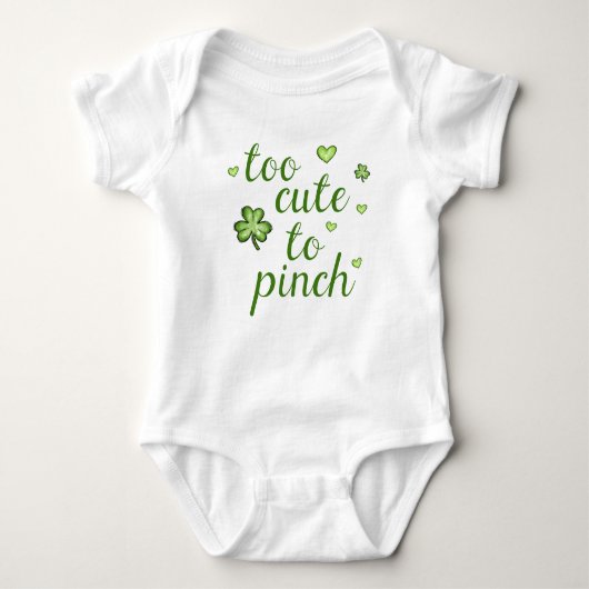 Sint Patricks Day Cute Green To Cute to Pinch Boys Romper (Voorkant)