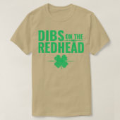 Sint Patricks Day Dibs op Redhead T-shirt (Design voorkant)