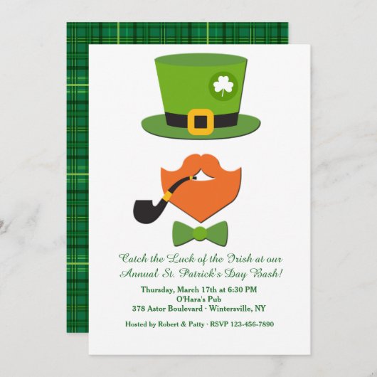 Sint-Patrick's Day Disguise Invitation Kaart (Voorkant / Achterkant)