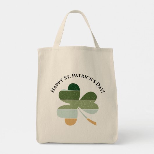 Sint Patrick's Day Distress Lucky Irish Shamrock Tote Bag (Achterkant)