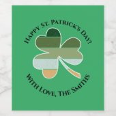 Sint Patrick's Day Distress Lucky Irish Shamrock Wijn Etiket (Enkel label)