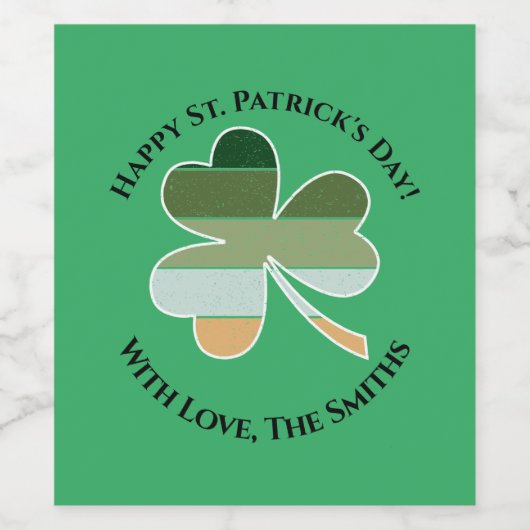 Sint Patrick's Day Distress Lucky Irish Shamrock Wijn Etiket (Enkel label)