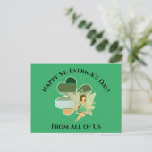 Sint-Patrick's Day Distress Shamrock Irish Fairy Briefkaart (Staand voorkant)