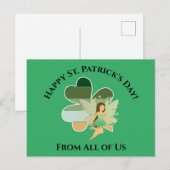 Sint-Patrick's Day Distress Shamrock Irish Fairy Briefkaart (Voorkant / Achterkant)