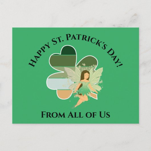 Sint-Patrick's Day Distress Shamrock Irish Fairy Briefkaart (Voorkant)