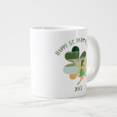 Sint-Patrick's Day Distress Shamrock Irish Fairy Grote Koffiekop (Voorkant rechts)