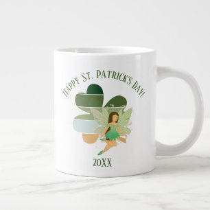 Sint-Patrick's Day Distress Shamrock Irish Fairy Grote Koffiekop