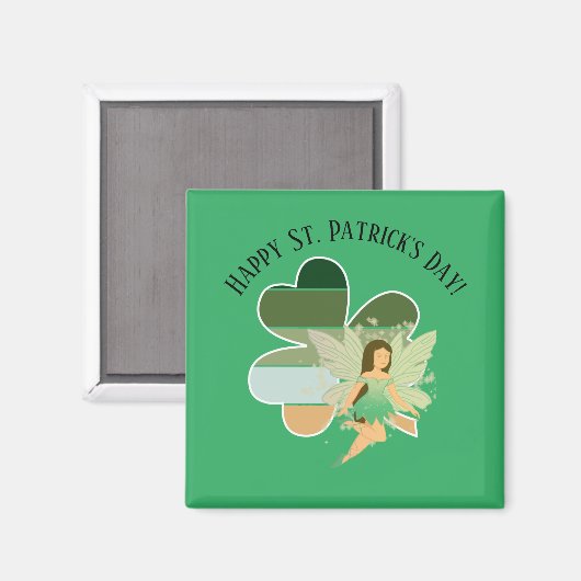 Sint-Patrick's Day Distress Shamrock Irish Fairy Magneet (Voorkant / Achterkant)