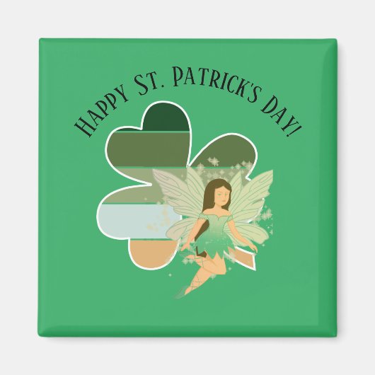 Sint-Patrick's Day Distress Shamrock Irish Fairy Magneet (Voorkant)