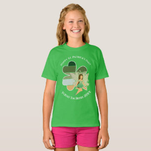 Sint-Patrick's Day Distress Shamrock Irish Fairy T-shirt