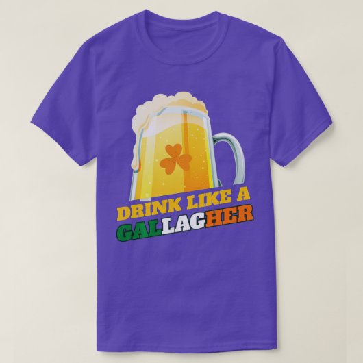Sint Patricks Day Drink als een galagher T-shirt (Design voorkant)