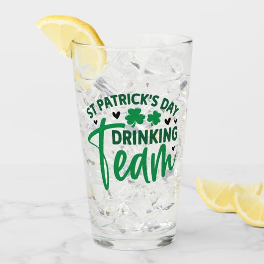 Sint Patrick's Day Drink Team Shamrock Glas (Voorkant ijs)