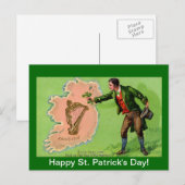 Sint Patrick's Day Erin's Isle Briefkaart (Voorkant / Achterkant)
