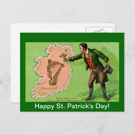  Sint Patrick's Day Erin's Isle Briefkaart (Voorkant / Achterkant)
