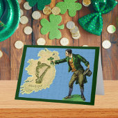 Sint Patrick's Day Erin's Isle Map Greeting Kaart
