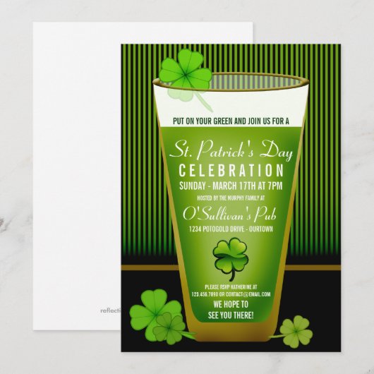 Sint-Patricks Day-feestdagen Kaart (Voorkant / Achterkant)