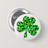 Sint Patrick's Day Floral Shamrock Button (Voorkant /achterkant)