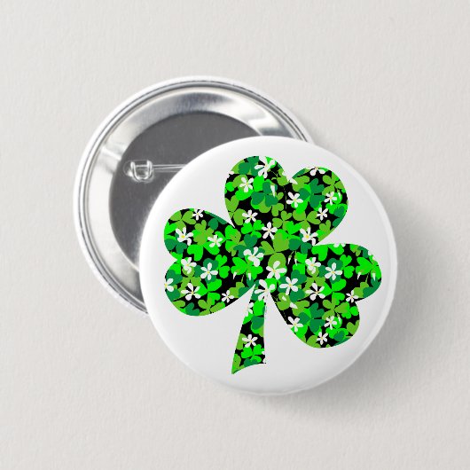 Sint Patrick's Day Floral Shamrock Button (Voorkant /achterkant)