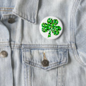 Sint Patrick's Day Floral Shamrock Button (In situ)