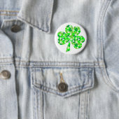 Sint Patrick's Day Floral Shamrock Ronde Button 5,7 Cm (In situ)