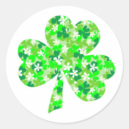 Sint Patrick's Day Floral Shamrock Ronde Sticker