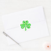 Sint Patrick's Day Floral Shamrock Ronde Sticker (Envelop)