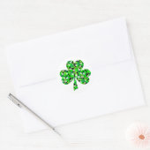 Sint Patrick's Day Floral Shamrock Ronde Sticker (Envelop)