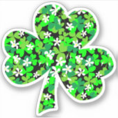Sint Patrick's Day Floral Shamrock Sticker (Voorkant)