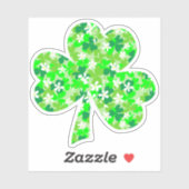 Sint Patrick's Day Floral Shamrock Sticker (Vel)