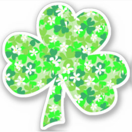 Sint Patrick's Day Floral Shamrock Sticker
