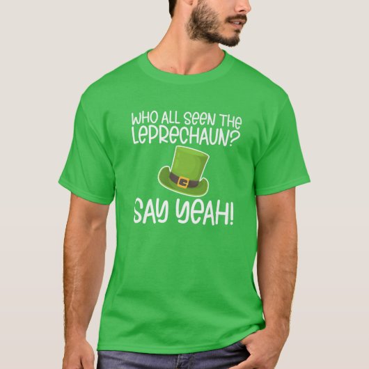 Sint Patrick's Day Funny Leprechaun Mannen Womens  T-shirt (Voorkant)
