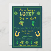 Sint-Patrick's Day Gender onthulling Trendy Invita Kaart (Voorkant)